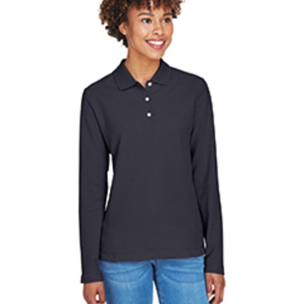 Devon& Jones Ladies' Pima Piqué Long-Sleeve Polo Thumbnail
