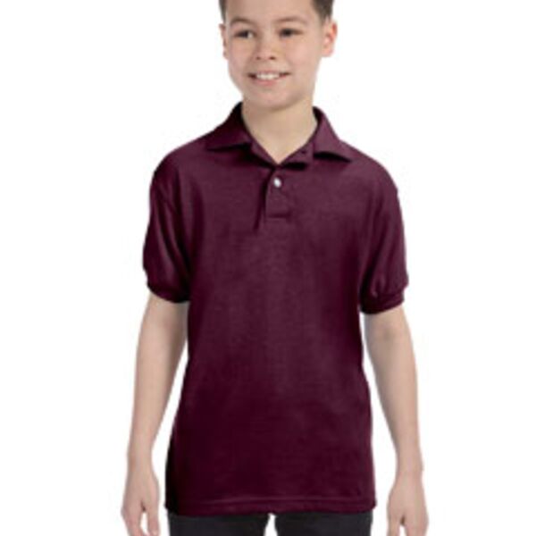 Hanes Youth 5.2 oz., 50/50 EcoSmart® Jersey Knit Polo Thumbnail