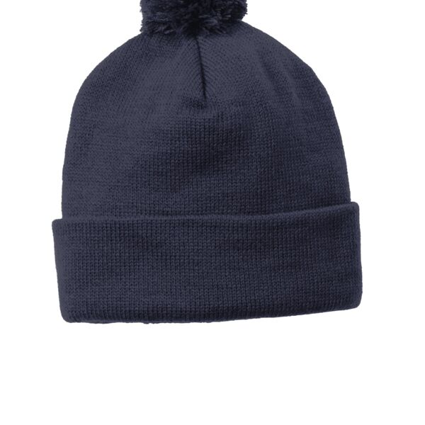 Sport-Tek Solid Pom Pom Beanie Thumbnail